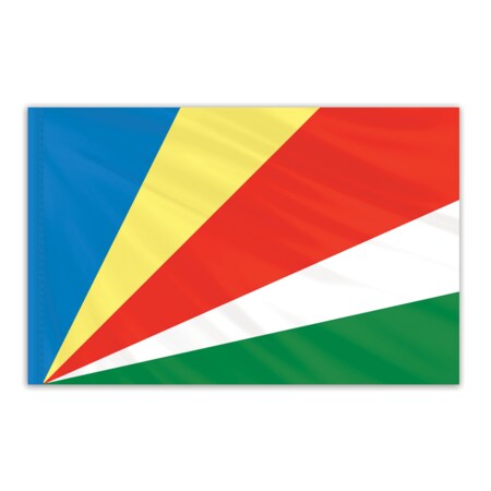 Seychelles Indoor Nylon Flag 3'x5' With Gold Fringe